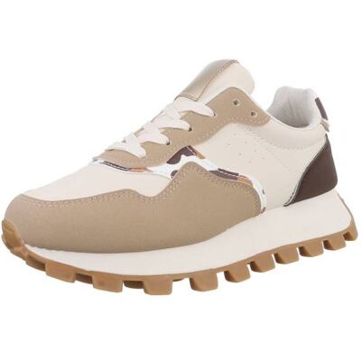 Ital-Design Sneakers Low für Damen in Hellbraun und Beige Ital-Design Sneakers Low für Damen in Hellbraun und Beige