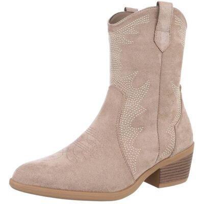 Ital-Design Western- & Bikerboots für Damen in Hellbraun Ital-Design Western- & Bikerboots für Damen in Hellbraun