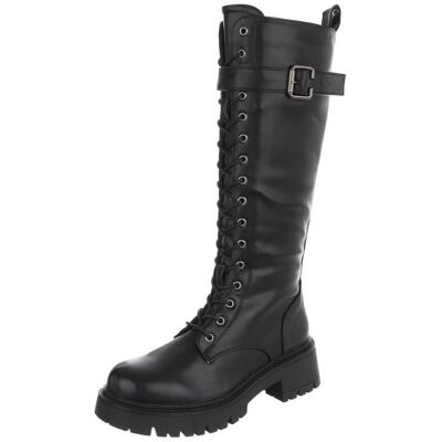 Ital-Design Plateaustiefel für Damen in Schwarz Ital-Design Plateaustiefel für Damen in Schwarz