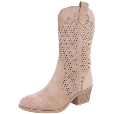 Ital-Design Sommerstiefel für Damen in Hellbraun Ital-Design Sommerstiefel für Damen in Hellbraun