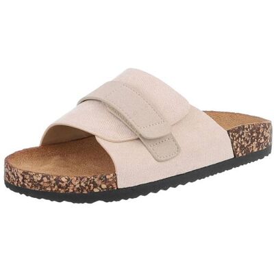 Ital-Design Pantoletten für Damen in Beige Ital-Design Pantoletten für Damen in Beige