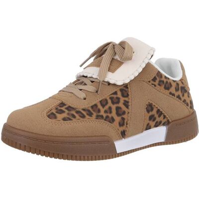 Ital-Design Sneakers Low für Damen in Beige und Braun Ital-Design Sneakers Low für Damen in Beige und Braun
