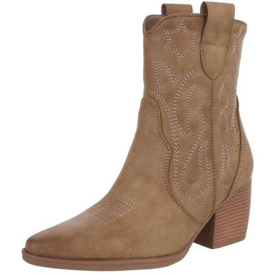 Ital-Design Western- & Bikerboots für Damen in Hellbraun Ital-Design Western- & Bikerboots für Damen in Hellbraun