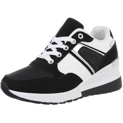 Ital-Design Sneakers Low für Damen in Schwarz und Weiß Ital-Design Sneakers Low für Damen in Schwarz und Weiß