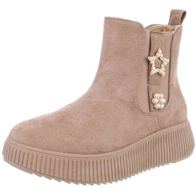 Ital-Design Plateaustiefeletten für Damen in Hellbraun Ital-Design Plateaustiefeletten für Damen in Hellbraun