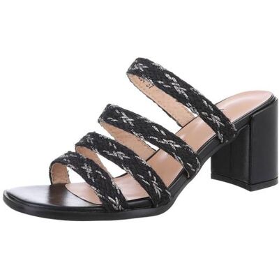Ital-Design Pantoletten für Damen in Schwarz Ital-Design Pantoletten für Damen in Schwarz