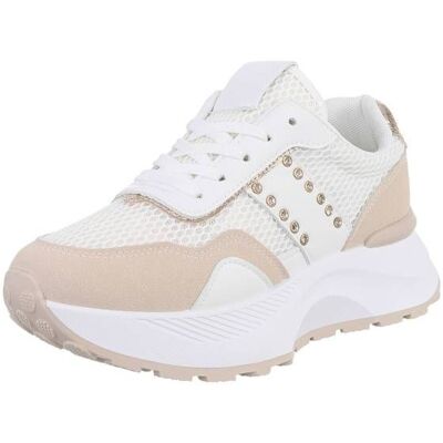 Ital-Design Sneakers Low - Damen - Weiß/Beige Ital-Design Sneakers Low - Damen - Weiß/Beige