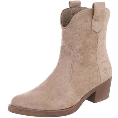 Ital-Design Western- & Bikerboots für Damen in Hellbraun Ital-Design Western- & Bikerboots für Damen in Hellbraun