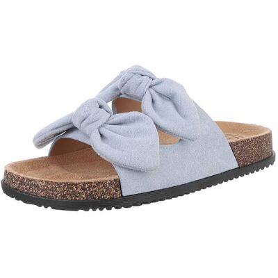 Ital-Design Pantoletten für Damen in Hellblau Ital-Design Pantoletten für Damen in Hellblau