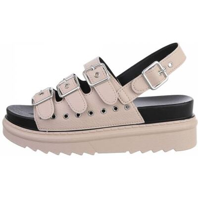 Ital-Design Plateausandaletten für Damen in Beige Ital-Design Plateausandaletten für Damen in Beige