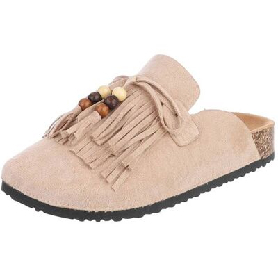 Ital-Design Pantoletten für Damen in Beige Ital-Design Pantoletten für Damen in Beige