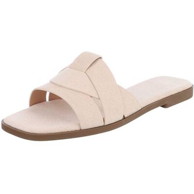 Ital-Design Pantoletten für Damen in Beige Ital-Design Pantoletten für Damen in Beige