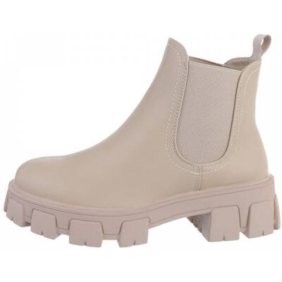 Ital-Design Plateaustiefeletten für Damen in Beige Ital-Design Plateaustiefeletten für Damen in Beige