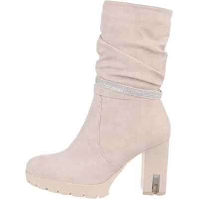 Ital-Design High-Heel Stiefeletten für Damen in Beige Ital-Design High-Heel Stiefeletten für Damen in Beige