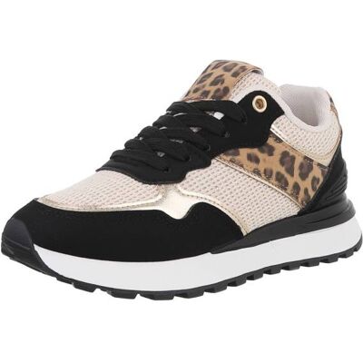 Ital-Design Sneakers Low für Damen in Schwarz und Beige Ital-Design Sneakers Low für Damen in Schwarz und Beige