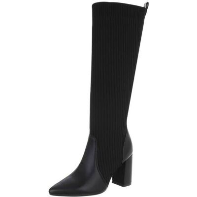 Ital-Design High-Heel Stiefel für Damen in Schwarz Ital-Design High-Heel Stiefel für Damen in Schwarz