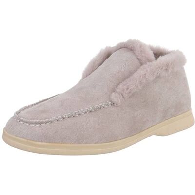 Ital-Design Flache Stiefeletten für Damen in Hellgrau Ital-Design Flache Stiefeletten für Damen in Hellgrau