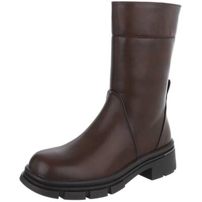 Ital-Design Plateaustiefeletten für Damen in Braun Ital-Design Plateaustiefeletten für Damen in Braun