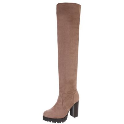 Ital-Design Overknees für Damen in Beige Ital-Design Overknees für Damen in Beige
