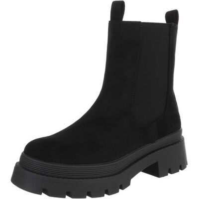 Ital-Design Plateaustiefeletten für Damen in Schwarz Ital-Design Plateaustiefeletten für Damen in Schwarz