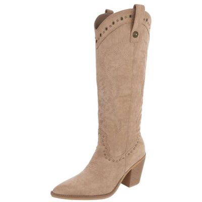 Ital-Design Western- & Bikerstiefel für Damen in Hellbraun Ital-Design Western- & Bikerstiefel für Damen in Hellbraun