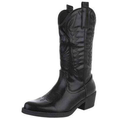Ital-Design Western- & Bikerstiefel für Damen in Schwarz Ital-Design Western- & Bikerstiefel für Damen in Schwarz