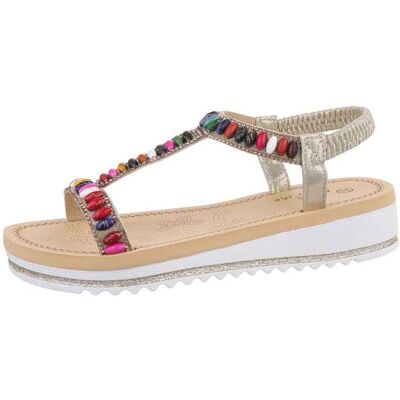 Ital-Design Riemchensandalen für Damen in Gold Ital-Design Riemchensandalen für Damen in Gold