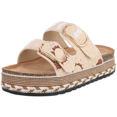 Ital-Design Plateausandaletten für Damen in Beige Ital-Design Plateausandaletten für Damen in Beige