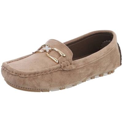 Ital-Design Slipper für Damen in Hellbraun Ital-Design Slipper für Damen in Hellbraun