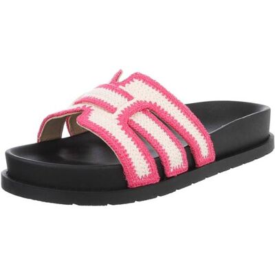 Ital-Design Pantoletten für Damen in Pink und Beige Ital-Design Pantoletten für Damen in Pink und Beige