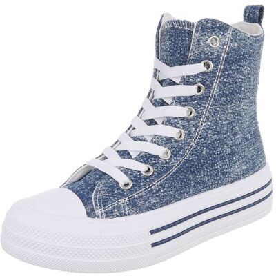 Ital-Design Sneakers High für Damen in Blau und Weiß Ital-Design Sneakers High für Damen in Blau und Weiß