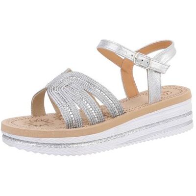 Ital-Design Plateausandaletten für Damen in Silber Ital-Design Plateausandaletten für Damen in Silber