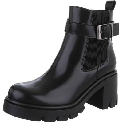 Ital-Design Plateaustiefeletten für Damen in Schwarz Ital-Design Plateaustiefeletten für Damen in Schwarz