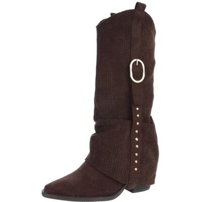Ital-Design Western- & Bikerstiefel für Damen in Dunkelbraun Ital-Design Western- & Bikerstiefel für Damen in Dunkelbraun