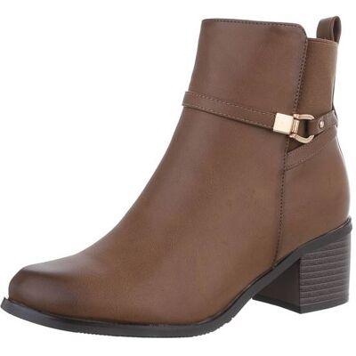 Ital-Design Klassische Stiefeletten für Damen in Hellbraun Ital-Design Klassische Stiefeletten für Damen in Hellbraun