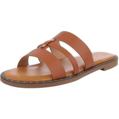 Ital-Design Pantoletten für Damen in Camel Ital-Design Pantoletten für Damen in Camel
