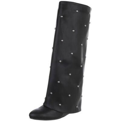 Ital-Design Keilstiefel für Damen in Schwarz Ital-Design Keilstiefel für Damen in Schwarz