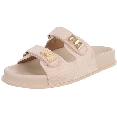 Ital-Design Pantoletten für Damen in Beige Ital-Design Pantoletten für Damen in Beige