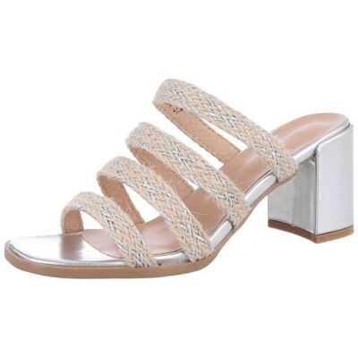 Ital-Design Pantoletten für Damen in Silber Ital-Design Pantoletten für Damen in Silber
