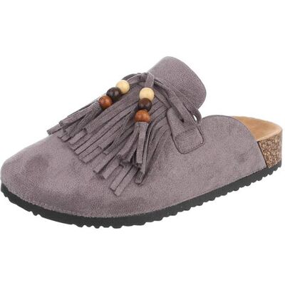 Ital-Design Pantoletten für Damen in Grau Ital-Design Pantoletten für Damen in Grau