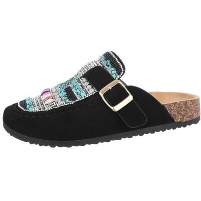 Ital-Design Pantoletten für Damen in Schwarz Ital-Design Pantoletten für Damen in Schwarz