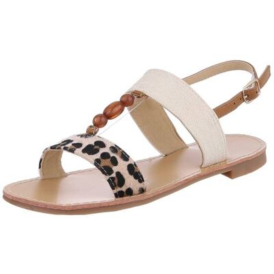 Ital-Design Riemchensandalen für Damen in Beige und Braun Ital-Design Riemchensandalen für Damen in Beige und Braun