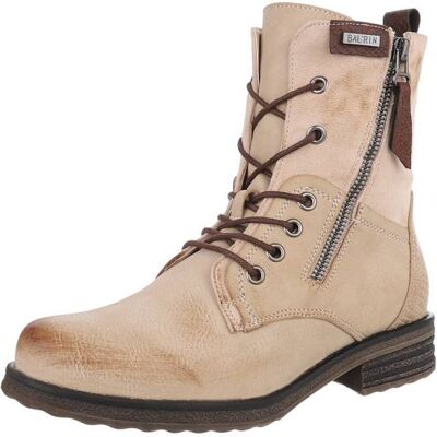 Ital-Design Flache Stiefeletten für Damen in Beige Ital-Design Flache Stiefeletten für Damen in Beige