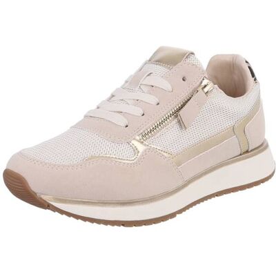 Ital-Design Sneakers Low für Damen in Beige und Gold Ital-Design Sneakers Low für Damen in Beige und Gold