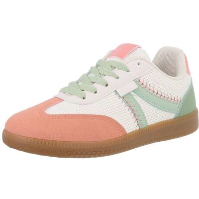 Ital-Design Sneakers Low für Damen in Coral und Weiß Ital-Design Sneakers Low für Damen in Coral und Weiß