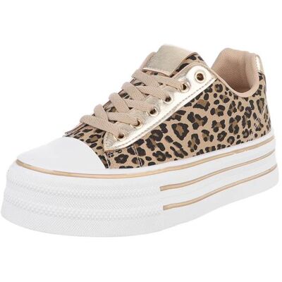 Ital-Design Sneakers Low für Damen in Beige und Braun Ital-Design Sneakers Low für Damen in Beige und Braun
