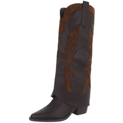 Ital-Design Western- & Bikerstiefel für Damen in Dunkelbraun Ital-Design Western- & Bikerstiefel für Damen in Dunkelbraun