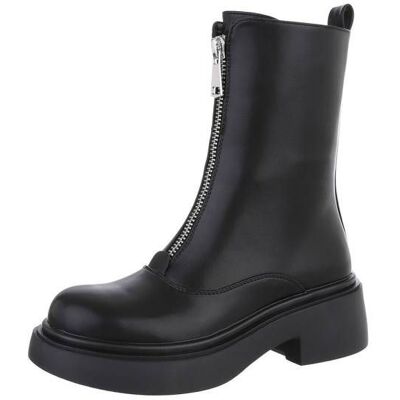 Ital-Design Plateaustiefeletten für Damen in Schwarz Ital-Design Plateaustiefeletten für Damen in Schwarz