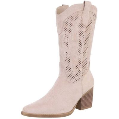 Ital-Design Western- & Bikerstiefel für Damen in Beige Ital-Design Western- & Bikerstiefel für Damen in Beige