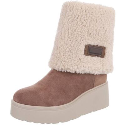 Ital-Design Plateaustiefeletten für Damen in Hellbraun Ital-Design Plateaustiefeletten für Damen in Hellbraun